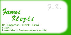 fanni klezli business card