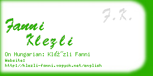 fanni klezli business card